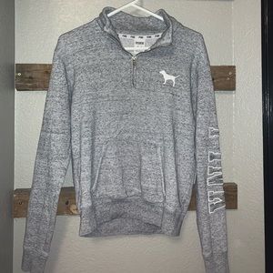 🔥GRAY pink quarter zip sweatshirt!!